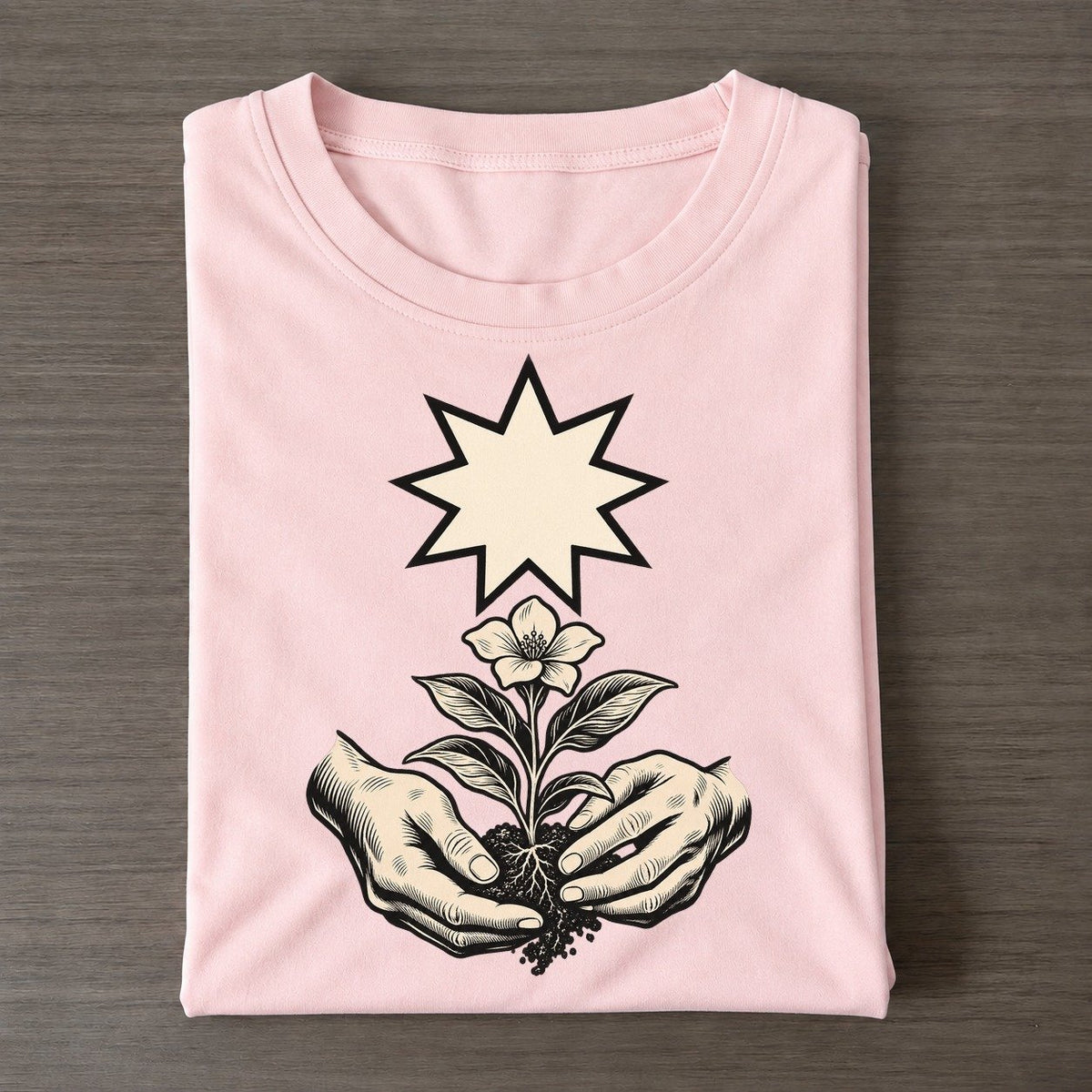 Bahai Nine Point Star And Garden World Faiths Ink Figures Classic T-shirt – Pink