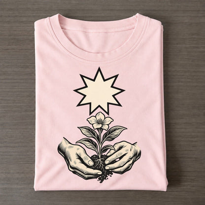 Bahai Nine Point Star And Garden World Faiths Ink Figures Classic T-shirt – Pink