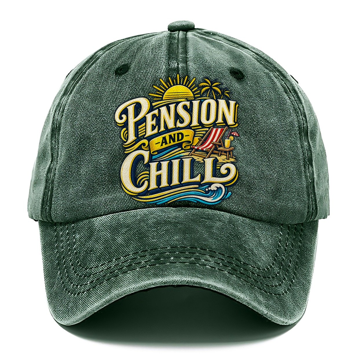 Pension And Chill Retired Living Classic Cap – Forest Mist