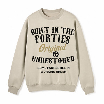 Built In The Forties Original Unrestored Some Parts Still In Fleece Sweatshirt – Light Khaki