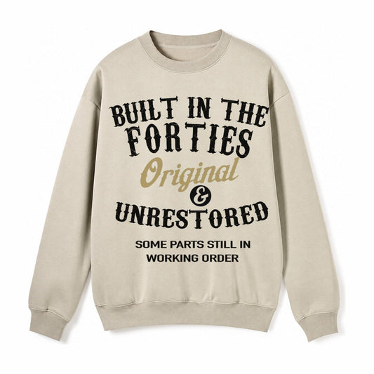 Built In The Forties Original Unrestored Some Parts Still In Fleece Sweatshirt – Light Khaki