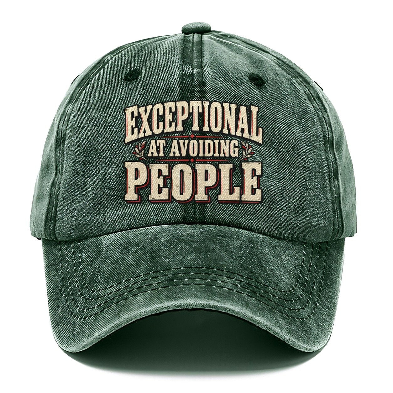Exceptional At Avoiding People American Wit Classic Cap – Forest Mist
