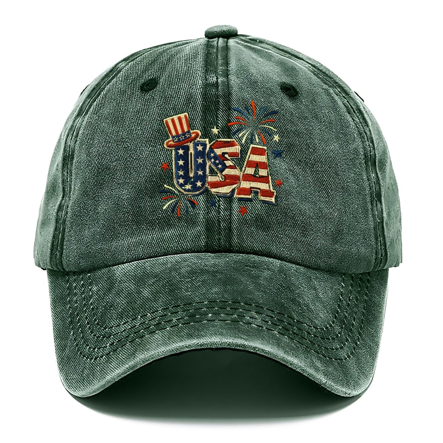 Usa Embroidery Patch Classic Cap – Forest Mist