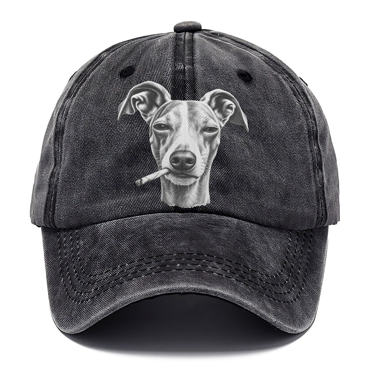 Whippet A Loosely Hand Rolled Cigarette Smoking Dogs Smoking Dogs Portraits Classic Cap – Graphite
