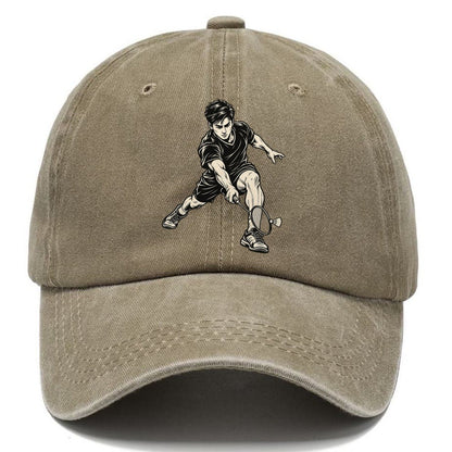 Badminton Deep Net Lunge Global Sports Ink Figures Classic Cap – Warm Sand