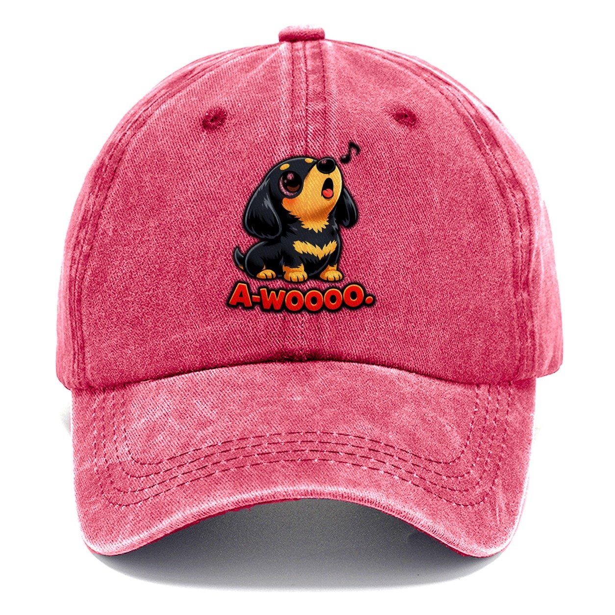 Dachshund Tiny Dignified Howl Classic Cap – Pomegranate Blush