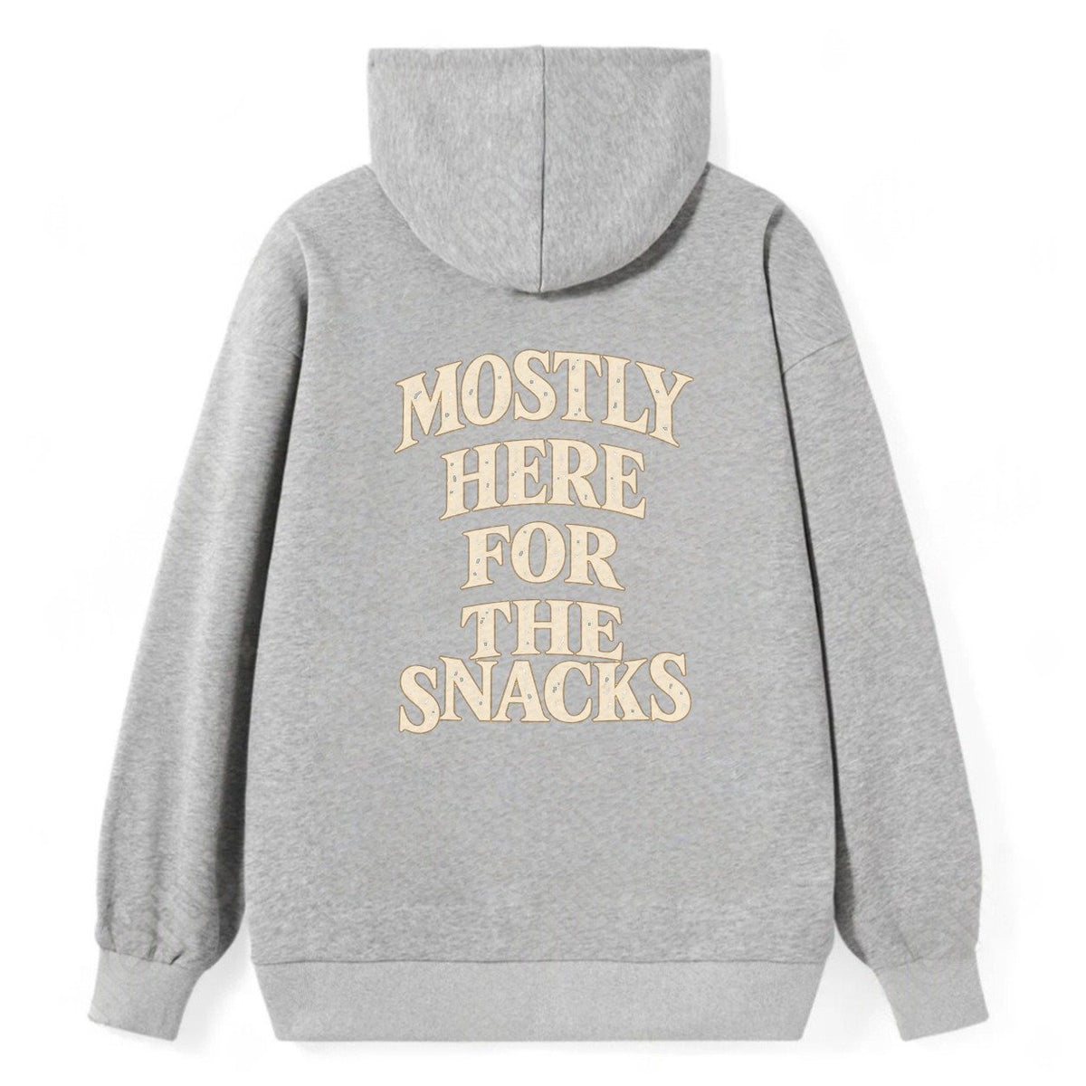 Mostly Here For The Snacks Quiet Statements Classic Pullover Hoodie – Grey