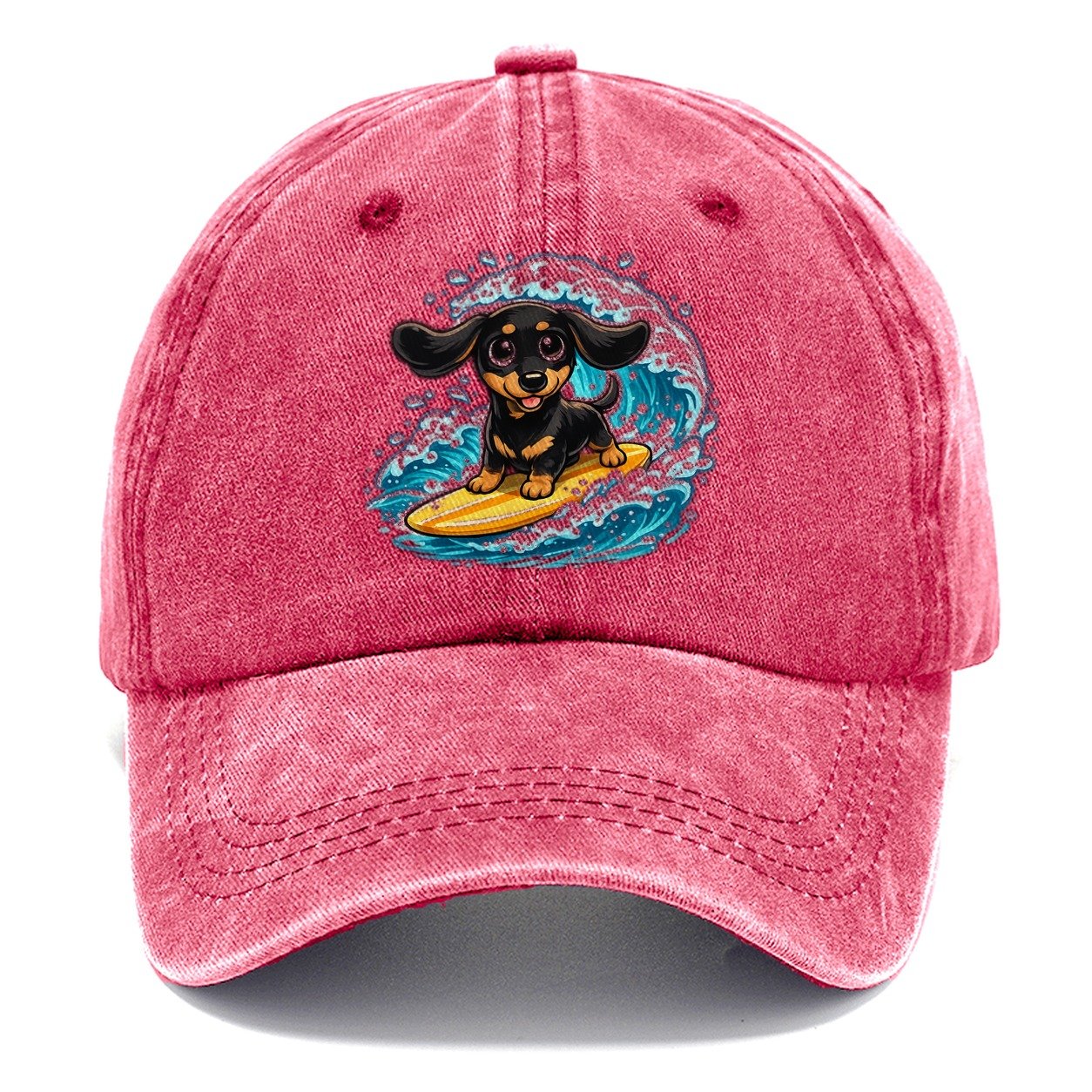 Surfing Dachshund Classic Cap – Pomegranate Blush