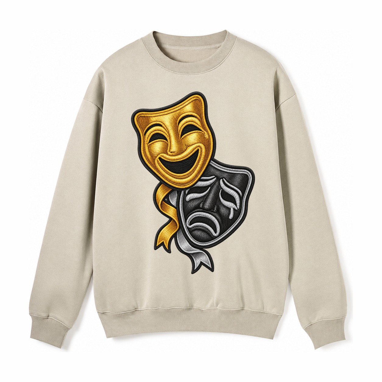 Broadway Masks Fleece Sweatshirt – Light Khaki