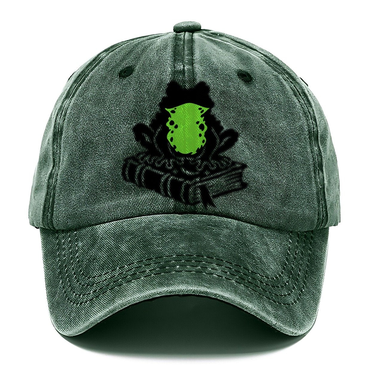 Familiar Toad On A Spellbook Witch Magic Classic Cap – Forest Mist