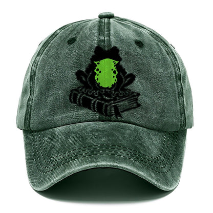 Familiar Toad On A Spellbook Witch Magic Classic Cap – Forest Mist
