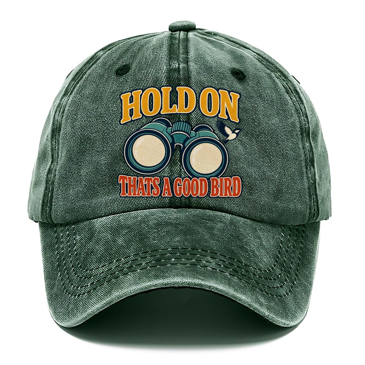 Hold On Thats A Good Bird Birdwatching Classic Cap – Forest Mist
