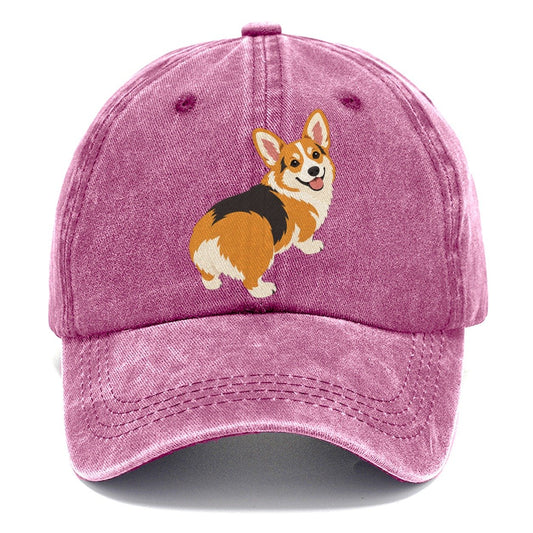 Happy Tricolor Corgi Classic Cap – Dusty Rose
