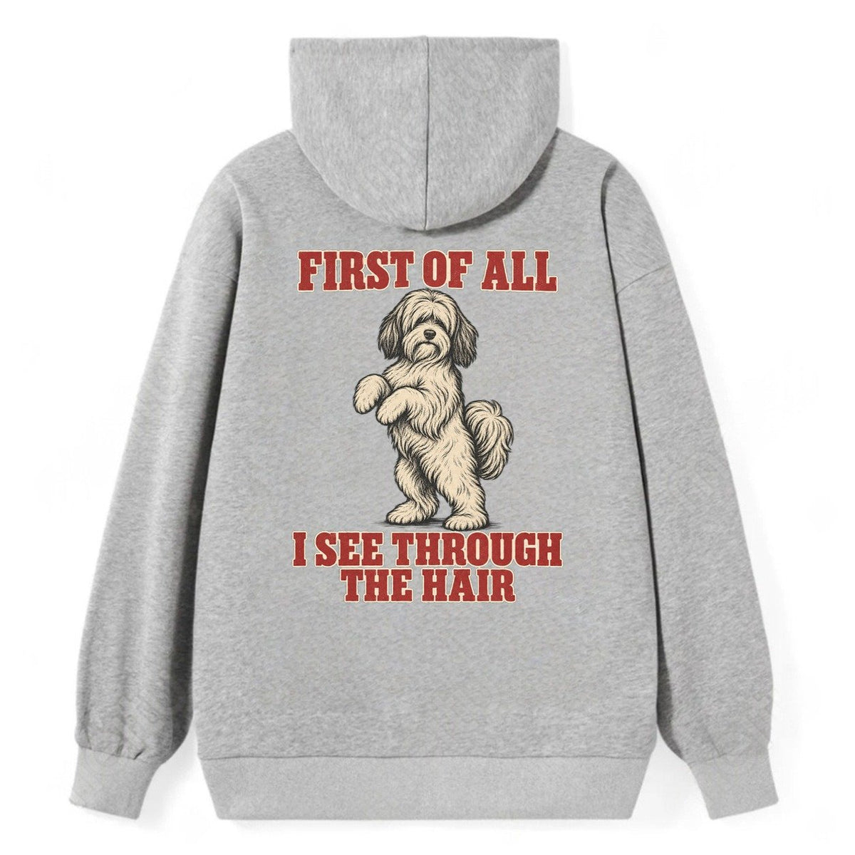 Tibetan Terrier Dog Declarations Classic Pullover Hoodie – Grey
