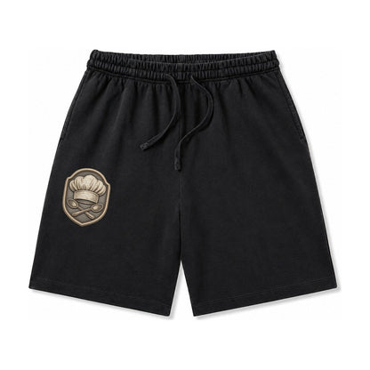 Cooking Chef Hat Toque Blanche With Crossed Spoons In Washed Shorts – Black