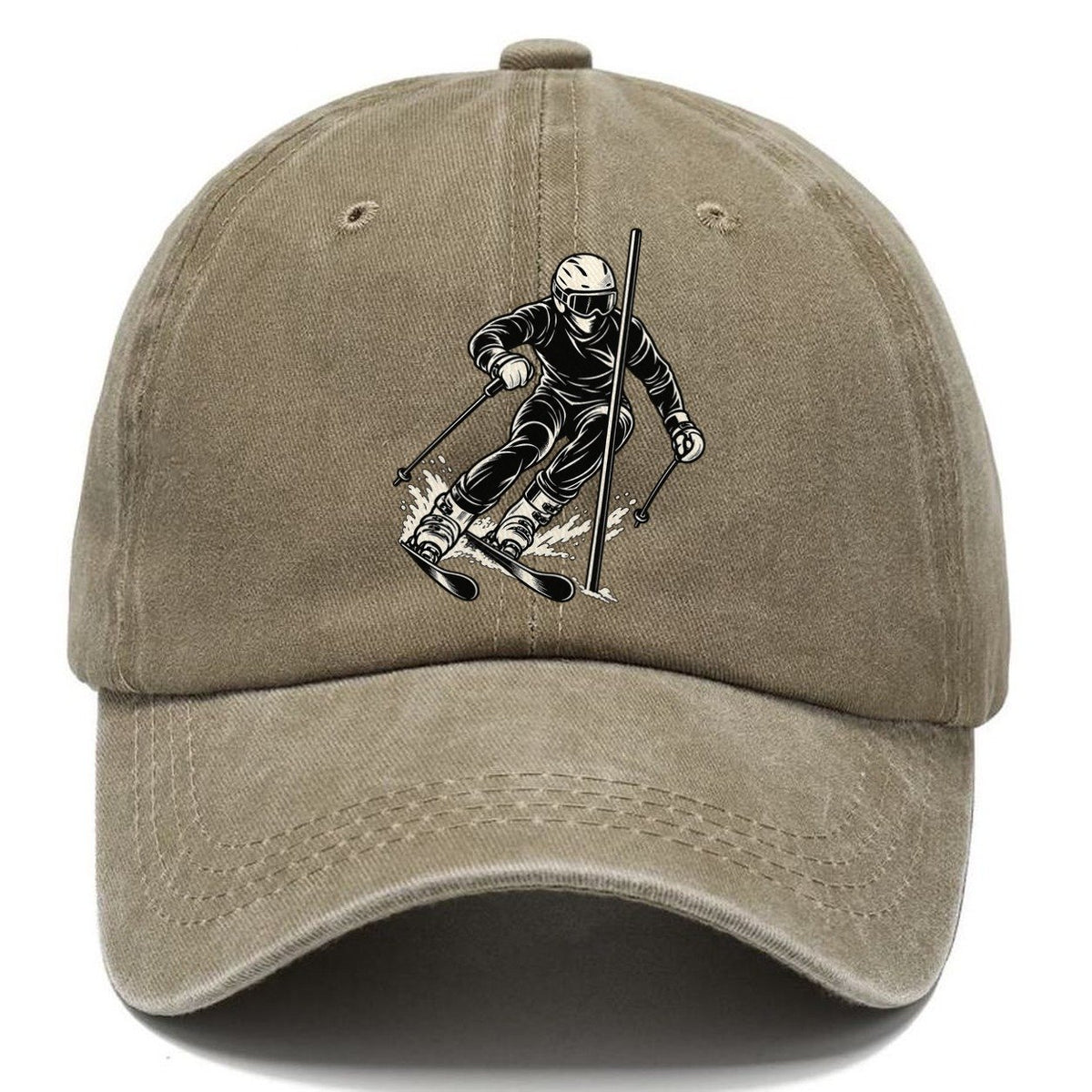 Alpine Skier Slalom Carve Global Sports Ink Figures Classic Cap – Warm Sand