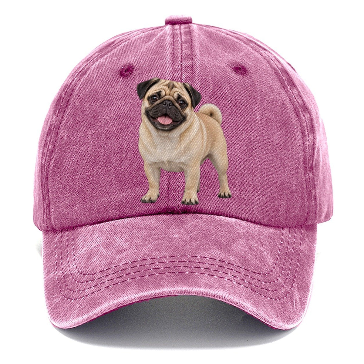 Pug Standing Top Breeds Classic Cap – Dusty Rose
