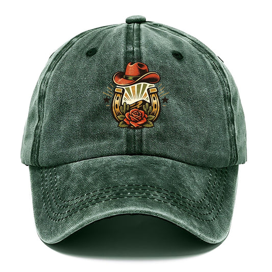 Western Horseshoe Rose Classic Cap – Forest Mist