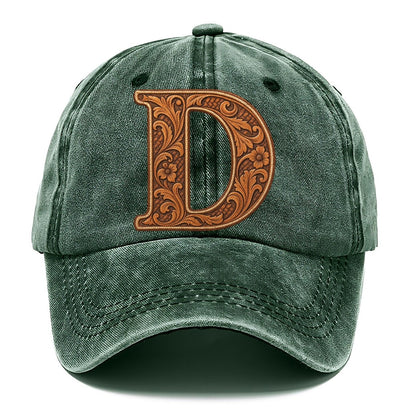 Tooled Leather D Monogram Classic Cap – Forest Mist