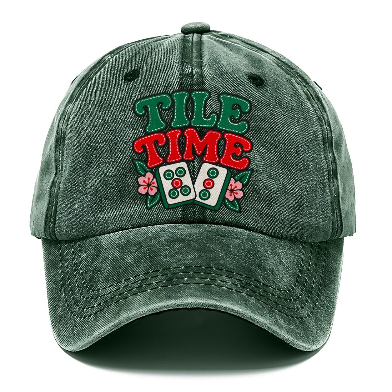 Tile Time Mahjong Game Night Classic Cap – Forest Mist