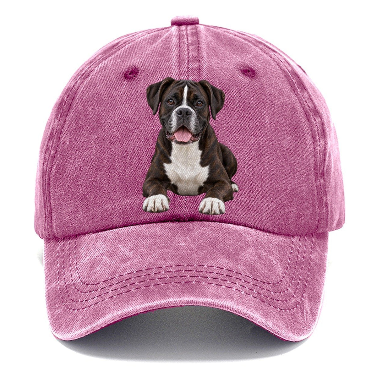 Black Reverse Brindle Boxer Classic Cap – Dusty Rose