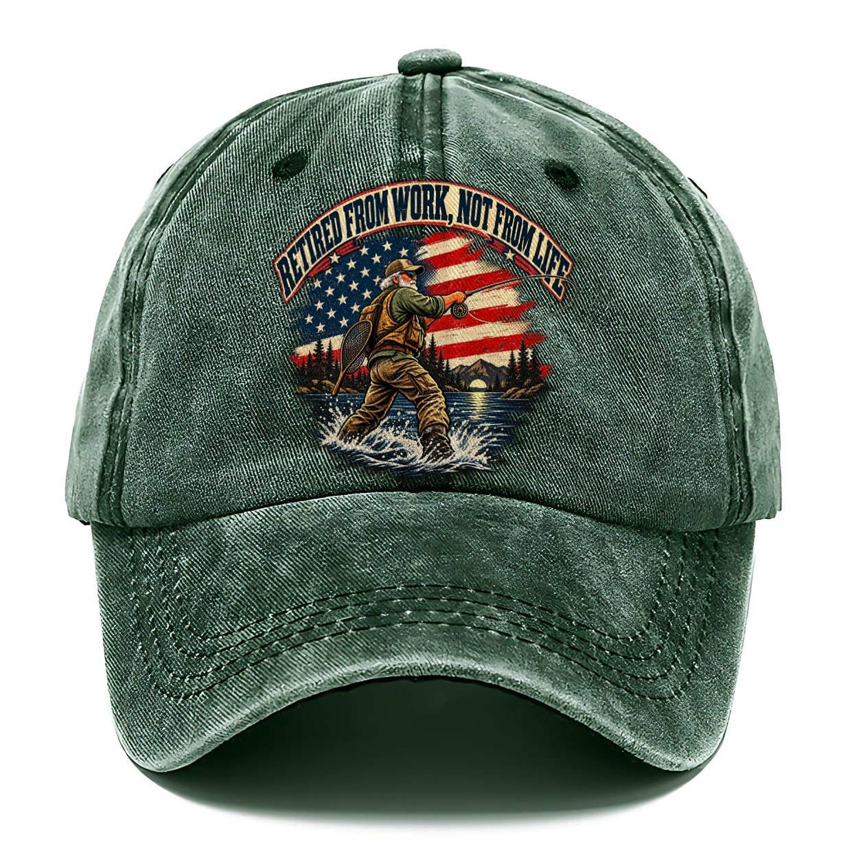Retired From Work Not From Life Old Man Strong Classic Cap – Forest Mist