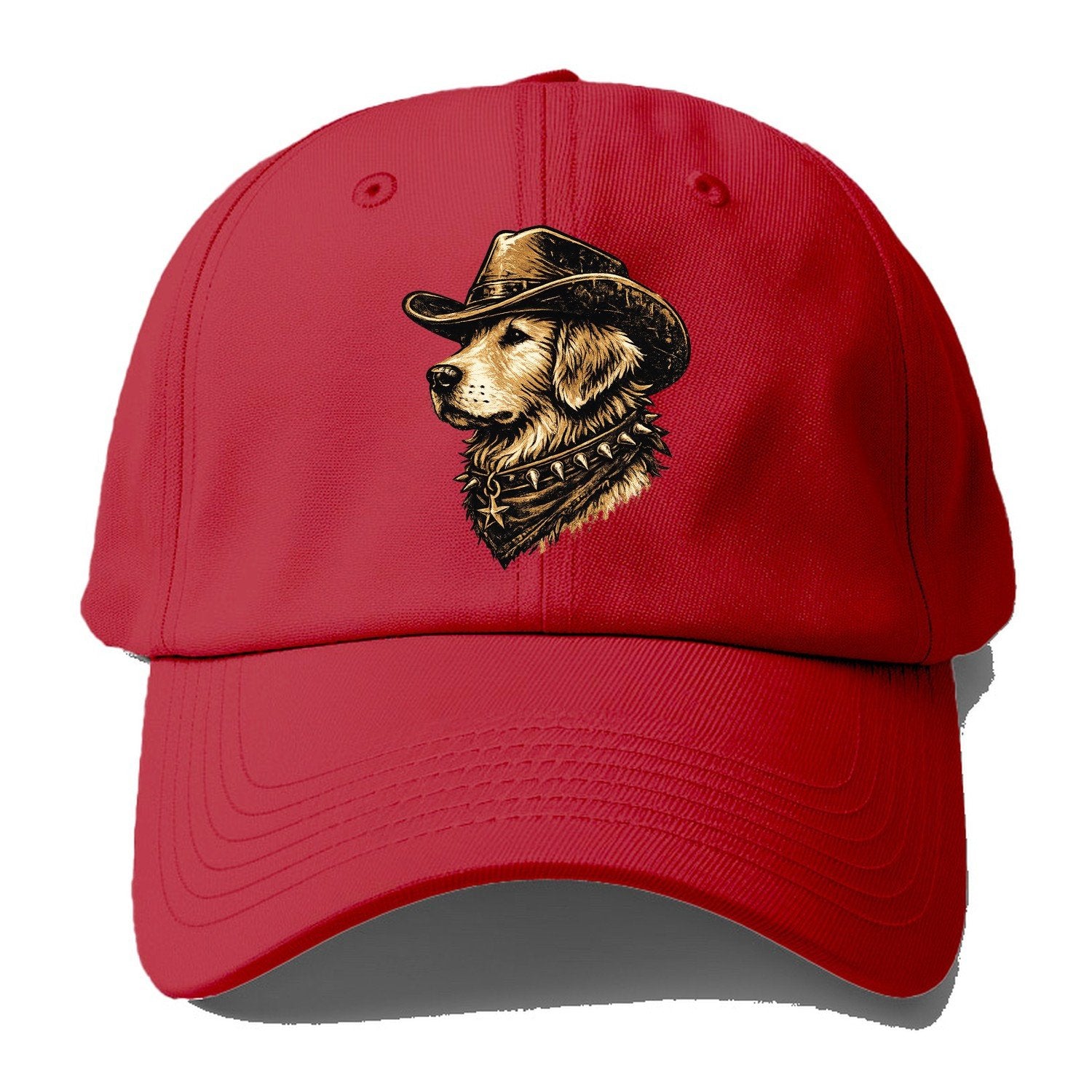 Golden Retriever Western Outlaw Baseball Cap – Red
