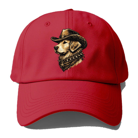 Golden Retriever Western Outlaw Baseball Cap – Red