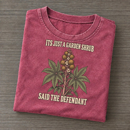 Said The Defendant Botanical Warnings Vintage T-shirt – Raspberry
