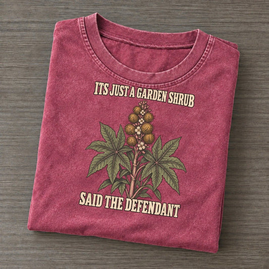 Said The Defendant Botanical Warnings Vintage T-shirt – Raspberry