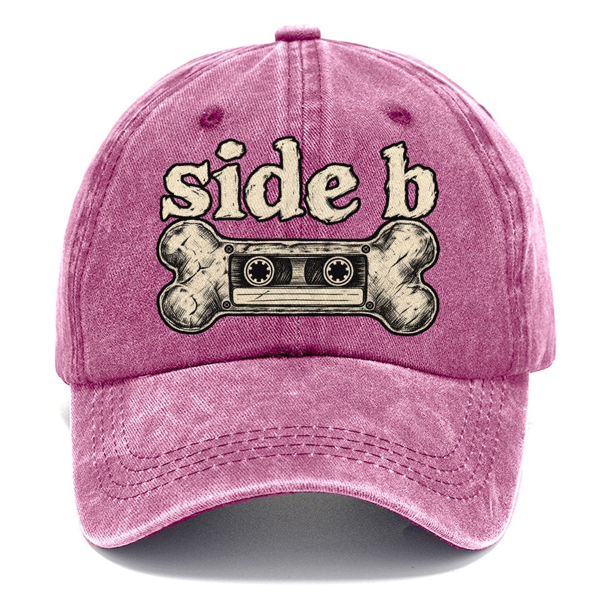A Dog Bone Drawn As A Cassette Tape Bark For Me Classic Cap – Dusty Rose