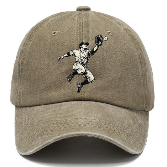 Baseball Outfielder Leaping Catch Global Sports Ink Figures Classic Cap – Warm Sand