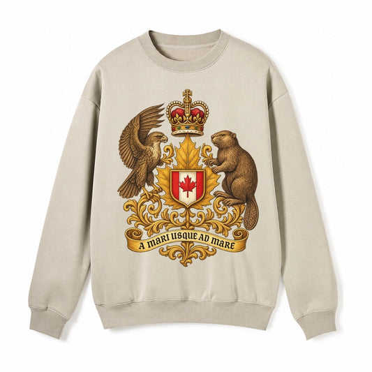 Canada Heritage Maple Badge Fleece Sweatshirt – Light Khaki