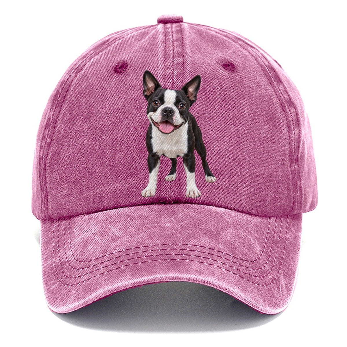 Boston Terrier Standing Top Breeds Classic Cap – Dusty Rose