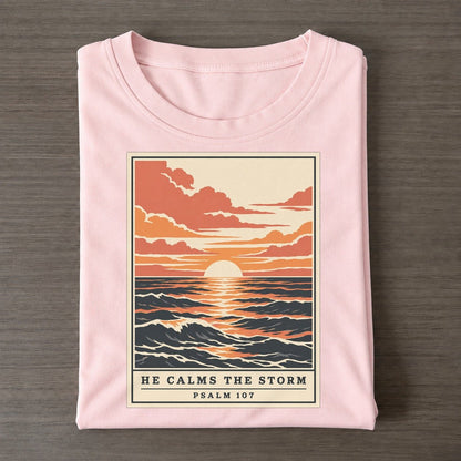 He Calms The Storm Given Light Classic T-shirt – Pink