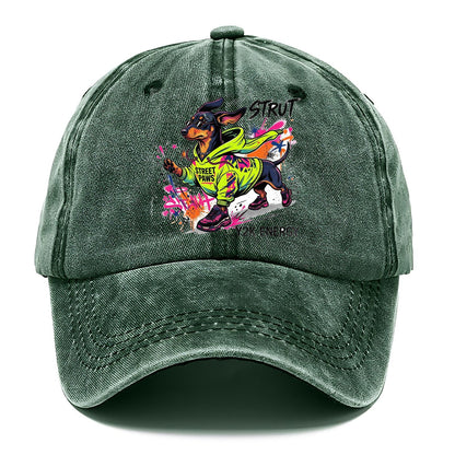 Strut Street Paws Y2K Energy Classic Cap – Forest Mist