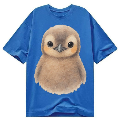 Baby King Penguin Orange Cheek Patches Fluffy Brown Large Ey Classic T-shirt – Blue