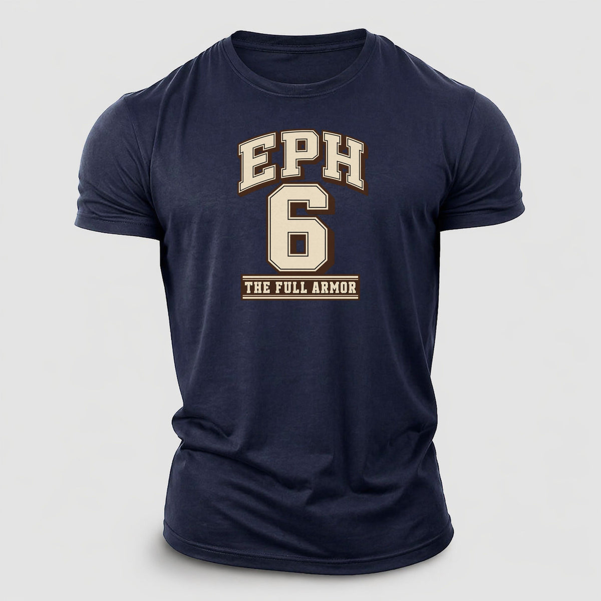 Ephesians 6 Varsity Chapel Varsity Cotton T-Shirt – Navy