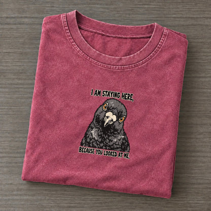 I Am Staying Here Feral Logic Vintage T-shirt – Raspberry