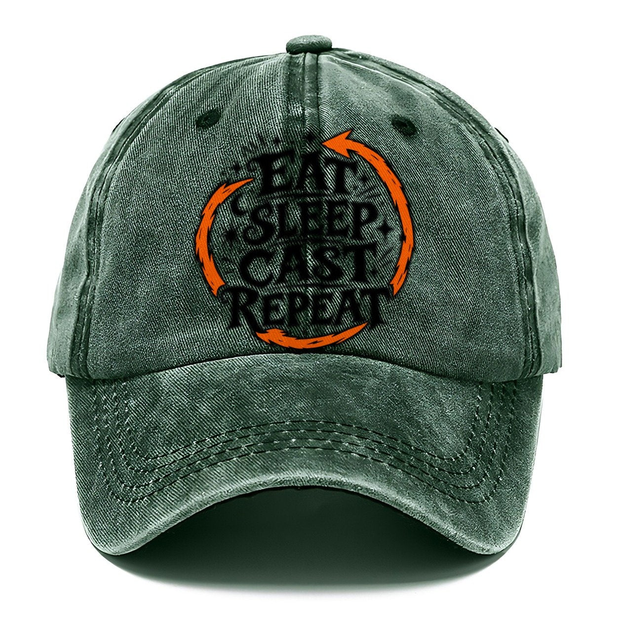 Eat Sleep Cast Repeat Slogan Witch Magic Classic Cap – Forest Mist