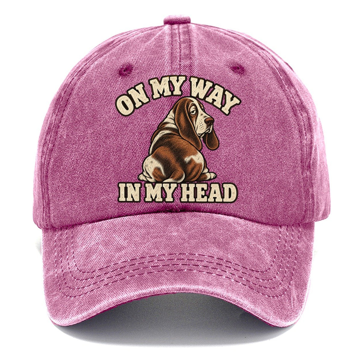 Basset Travelling In Thought Character Club Classic Cap – Dusty Rose