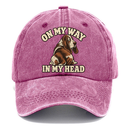 Basset Travelling In Thought Character Club Classic Cap – Dusty Rose