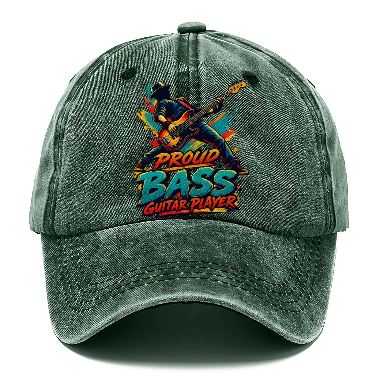 Proud Bass Guitar Player Music Instruments Classic Cap – Forest Mist