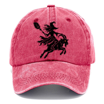 Medieval Woodcut Witch On A Goat Witch Magic Classic Cap – Pomegranate Blush