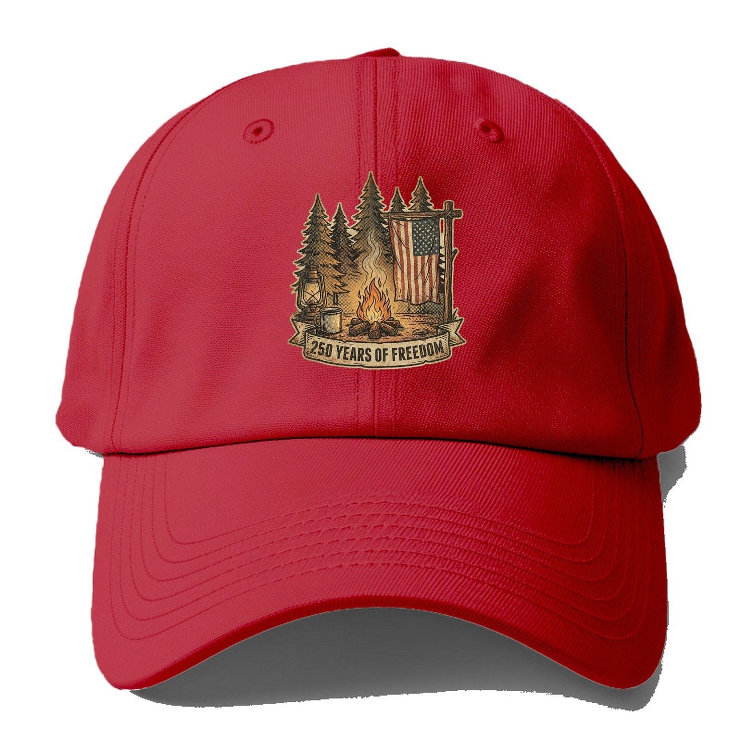 250 Freedom Campfire Baseball Cap – Red
