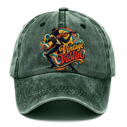Vintage Violin Music Instruments Classic Cap – Forest Mist