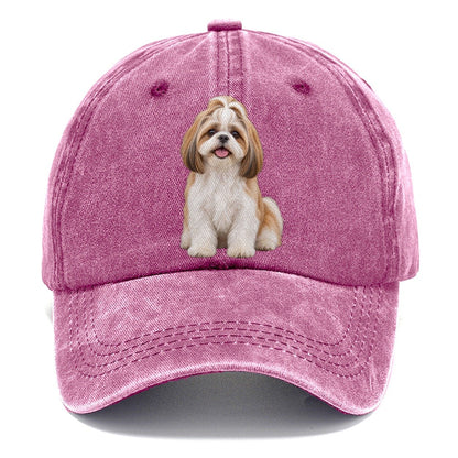 Shih Tzu Sitting Upright Top Breeds Classic Cap – Dusty Rose