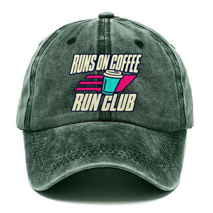Runs On Coffee Run Club 90S Running Clubs Classic Cap – Forest Mist