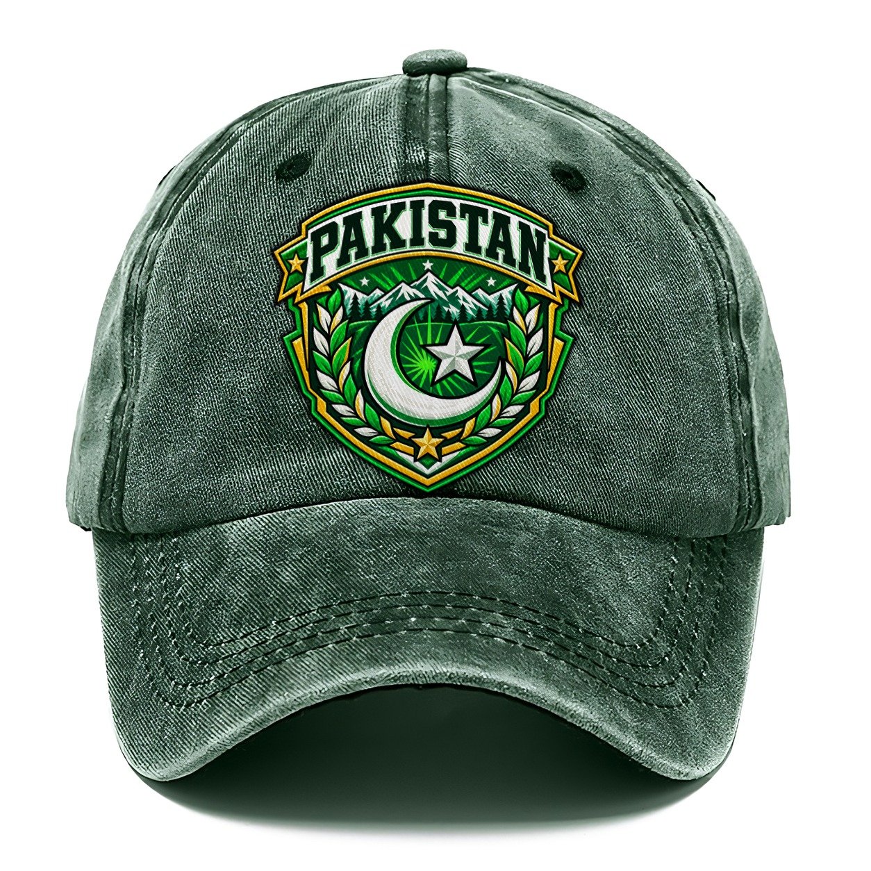 Pakistan Retro Badge Country Logos Classic Cap – Forest Mist