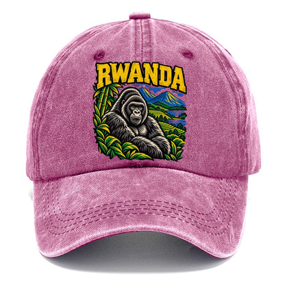 Rwanda Woodcut Badge Logo Classic Cap – Dusty Rose